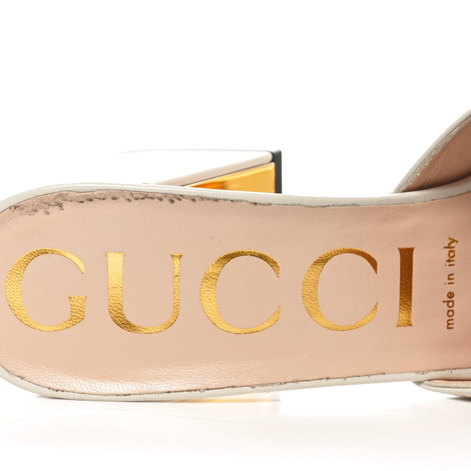 Gucci Nappa Horsebit 75mm Slide Sandals 38 Mystic White 6 of 8