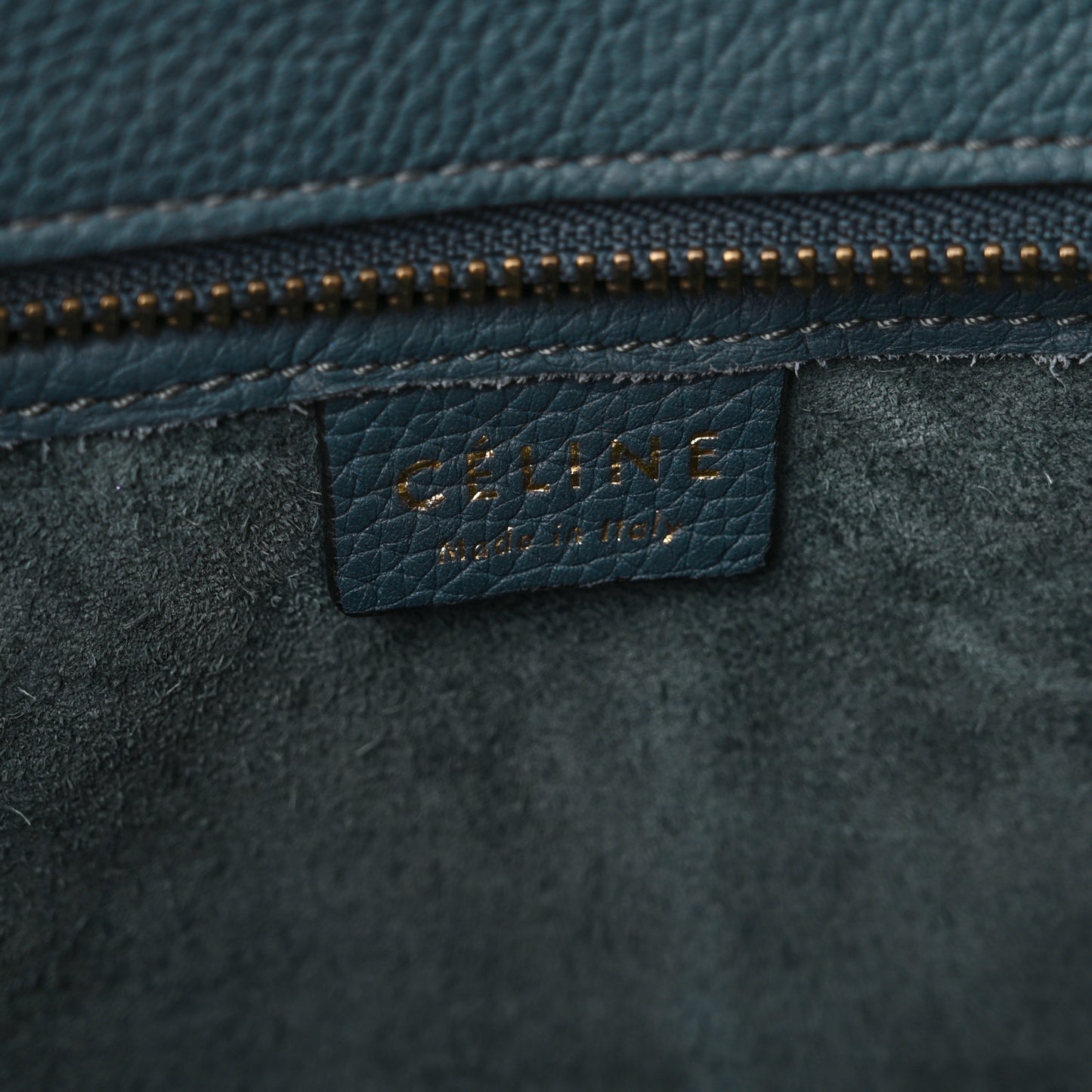 Drummed Calfskin Nano Luggage Blue