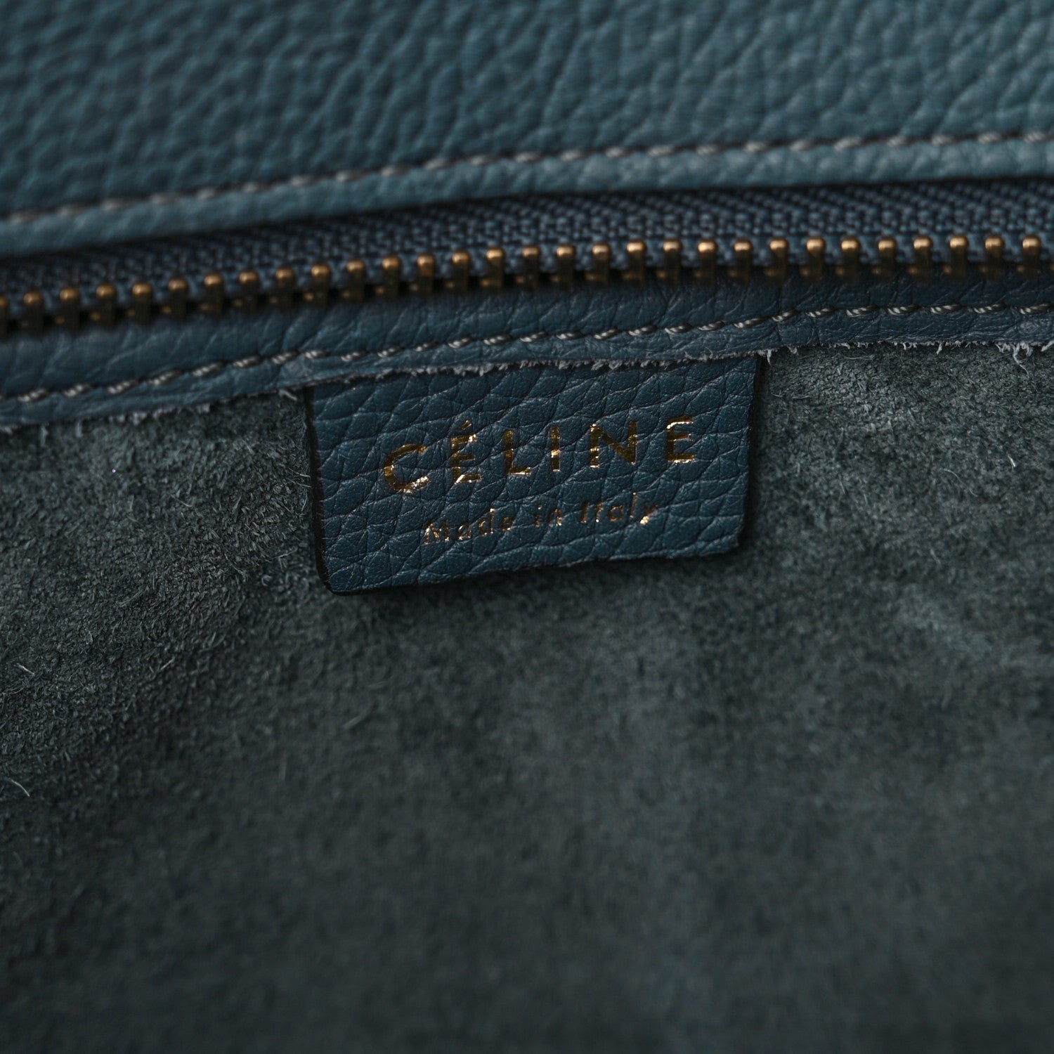Celine Drummed Calfskin Nano Luggage Blue 5 of 7