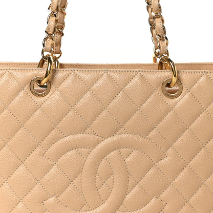 Chanel Caviar Quilted Grand Shopping Tote GST Beige 9 of 11