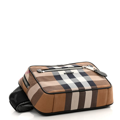 Burberry Cotton Calfskin Check Print Belt Bag Light Brown 4 of 10