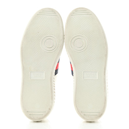 Gucci Calfskin Crystal Web Bee Embroidered Womens Ace Platform Sneakers 36 White 5 of 11