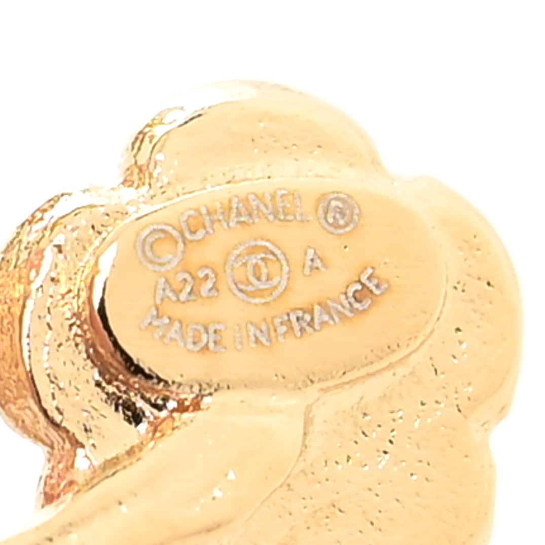 Chanel Metal Camellia CC Earrings Gold 4 of 4