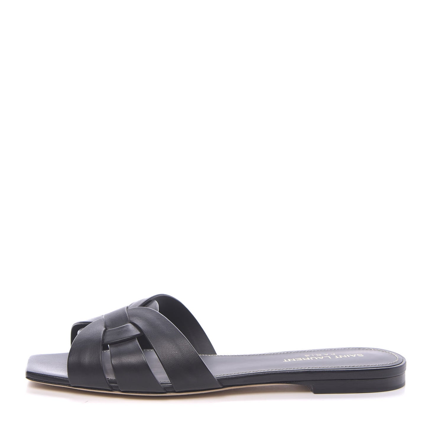 Calfskin Nu Pied 05 Slide Sandals 38.5 Black