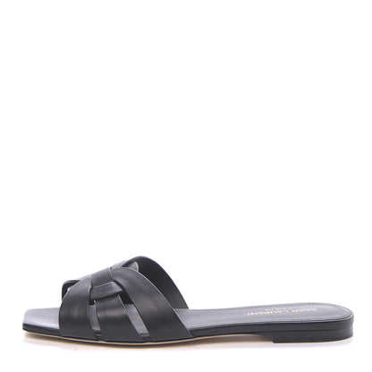 Saint Laurent Calfskin Nu Pied 05 Slide Sandals 38.5 Black 1 of 9