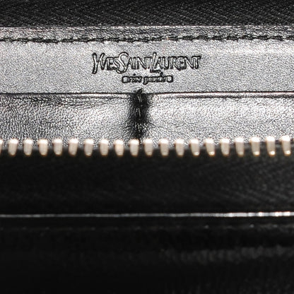 Saint Laurent Textured Patent Monogram Belle De Jour Zip Around Wallet Black 6 of 7