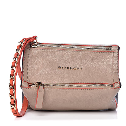 Givenchy Sugar Goatskin Tri-color Pandora Wristlet Taupe Black Orange 1 of 10
