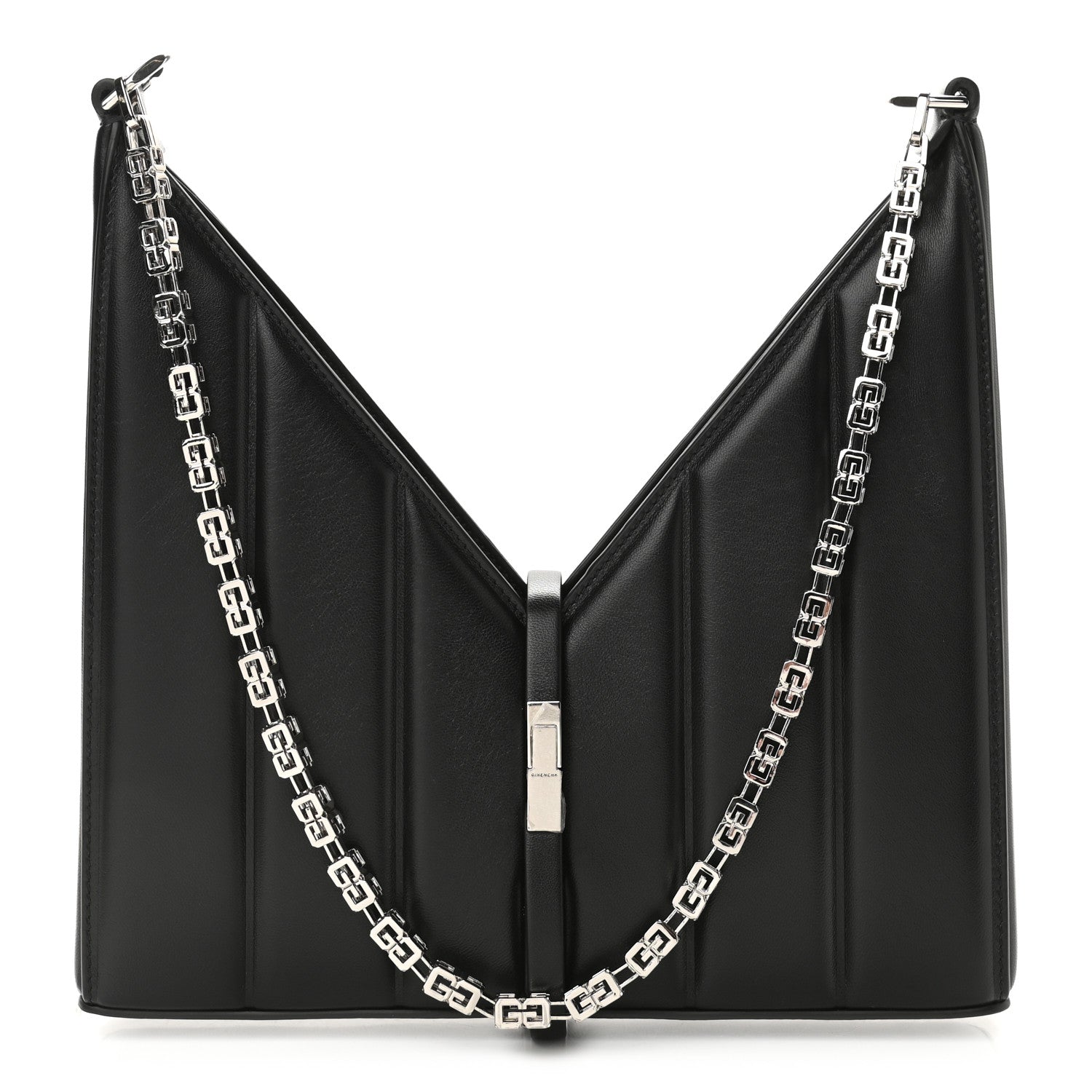Givenchy Lambskin Padded Small Cut Out Shoulder Bag Black 1 of 8