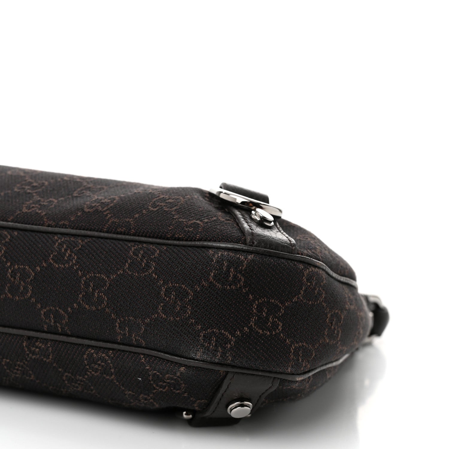 Gucci Denim Monogram Abbey D Ring Hobo Brown 10 of 10
