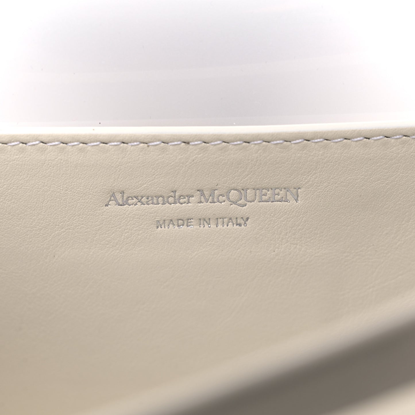 Polyurethane Calfskin Transparent Jeweled Knuckle Satchel Clear White