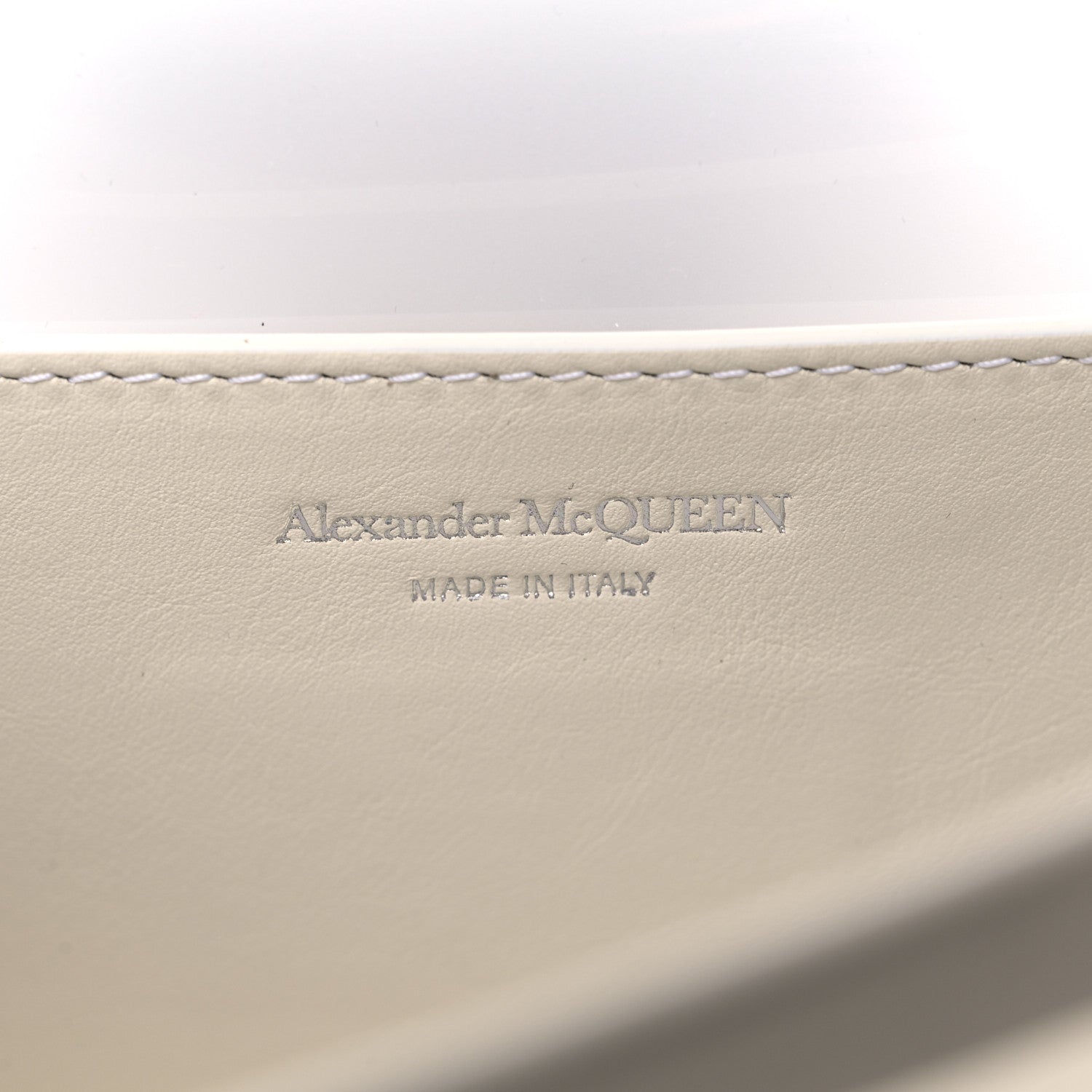 Alexander McQueen Polyurethane Calfskin Transparent Jeweled Knuckle Satchel Clear White 7 of 10