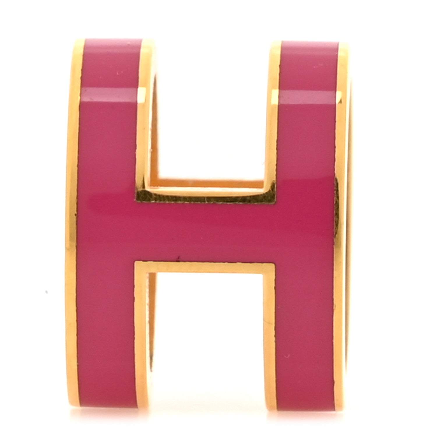 Hermes Lacquered Gold Pop H Pendant Rose Indien 1 of 3