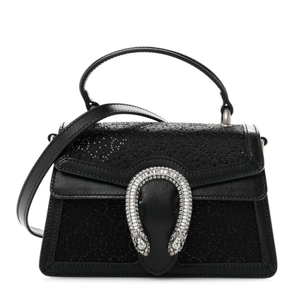 Gucci Satin Crystal GG Monogram Mini Dionysus Top Handle Bag Black 1 of 10
