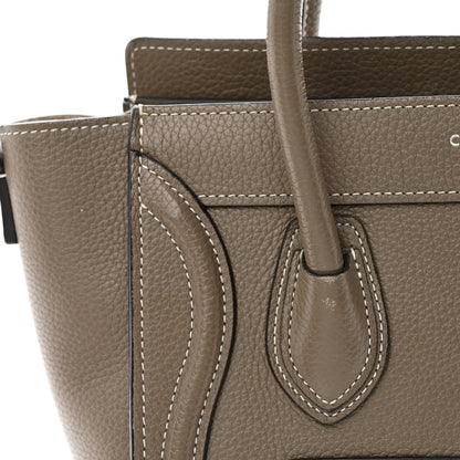 Celine Drummed Calfskin Nano Luggage Souris 5 of 12