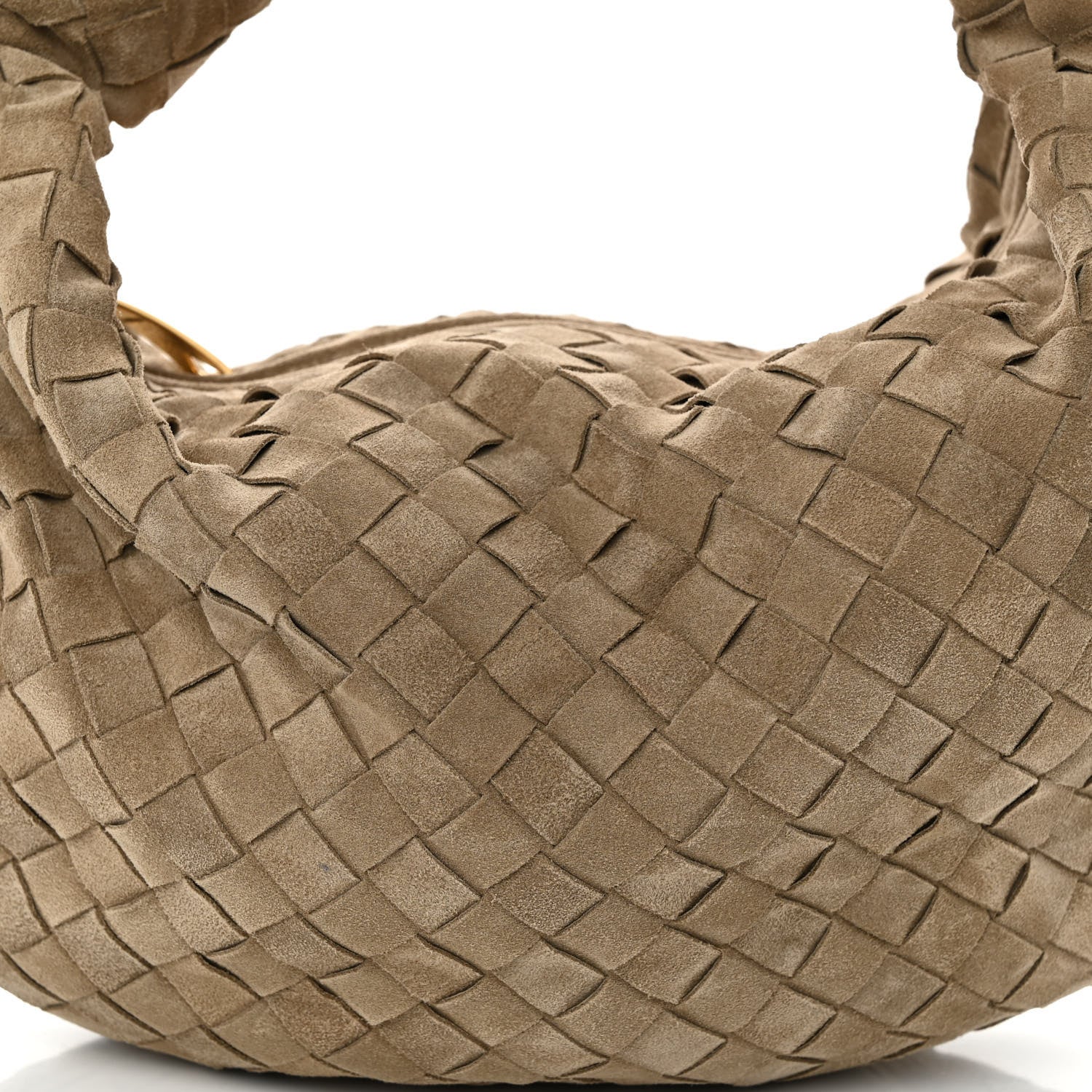 Bottega Veneta Suede Calfskin Intrecciato Teen Jodie Hobo Taupe 7 of 9