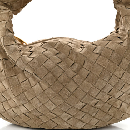 Bottega Veneta Suede Calfskin Intrecciato Teen Jodie Hobo Taupe 7 of 9