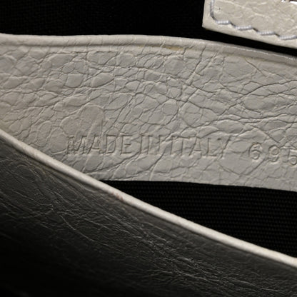 Balenciaga Extra Supple Calfskin Crocodile Embossed Le Cagole Mini Purse With Chain White 7 of 11