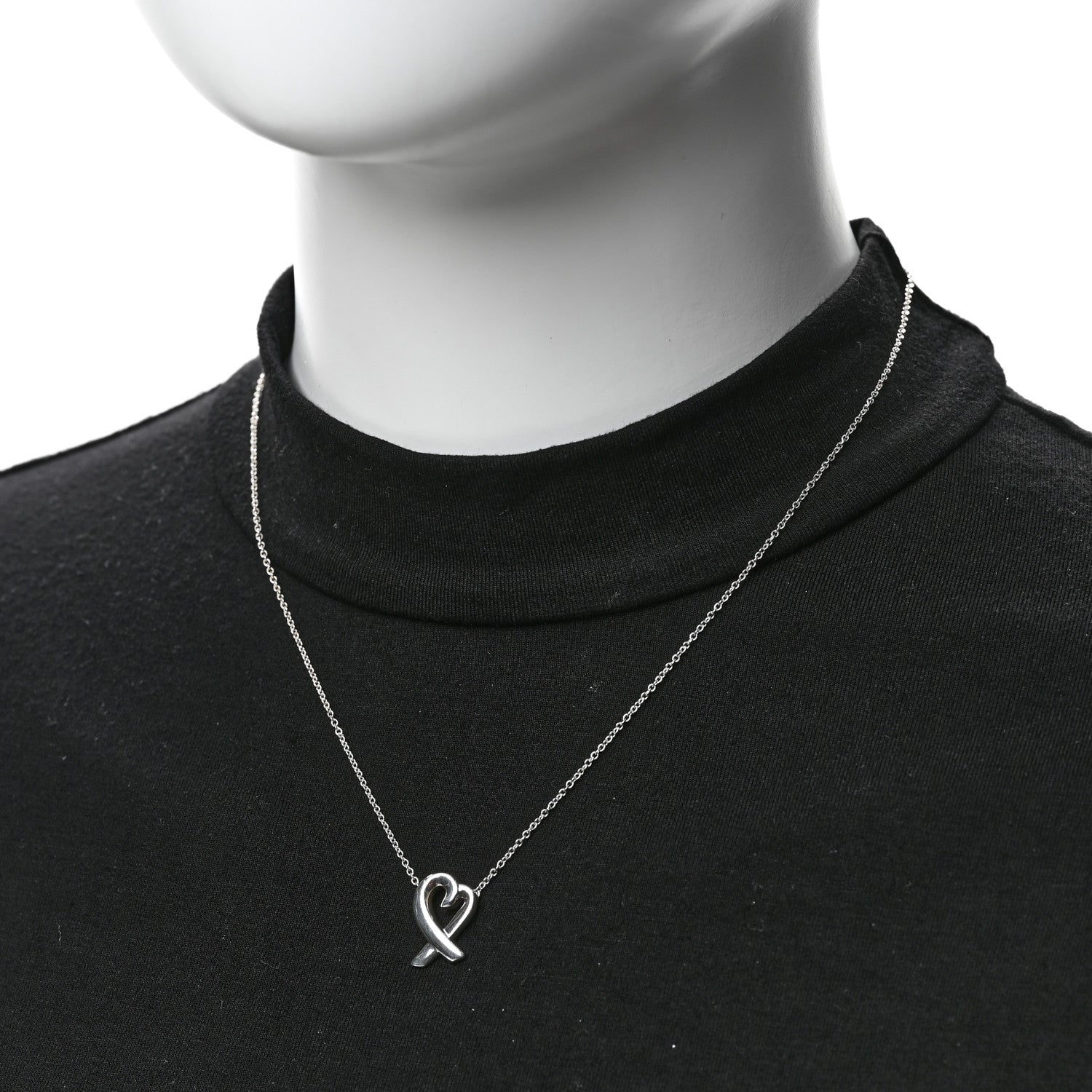 Tiffany Sterling Silver Small Paloma Picasso Loving Heart Pendant Necklace 2 of 6