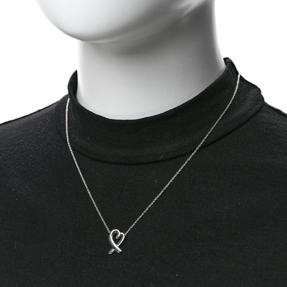 Tiffany Sterling Silver Small Paloma Picasso Loving Heart Pendant Necklace 2 of 6