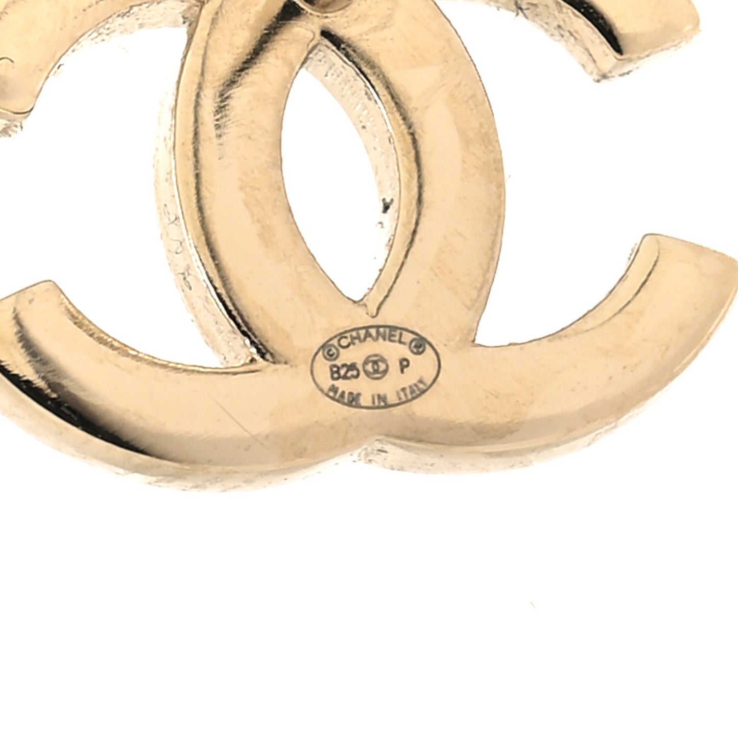 Metal Crystal CC Earrings Gold