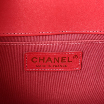 Chanel Lambskin Chevron Quilted Medium Boy Flap Pink 6 of 10