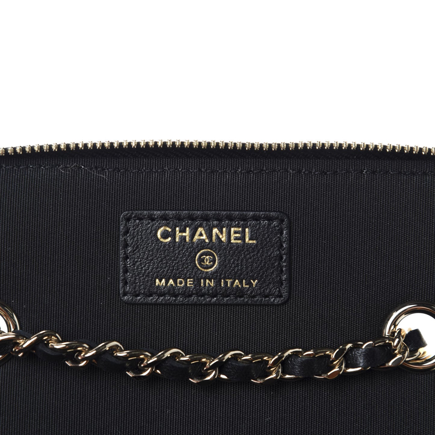 Raffia Jute Striped Small Vanity Case With Chain Black Beige