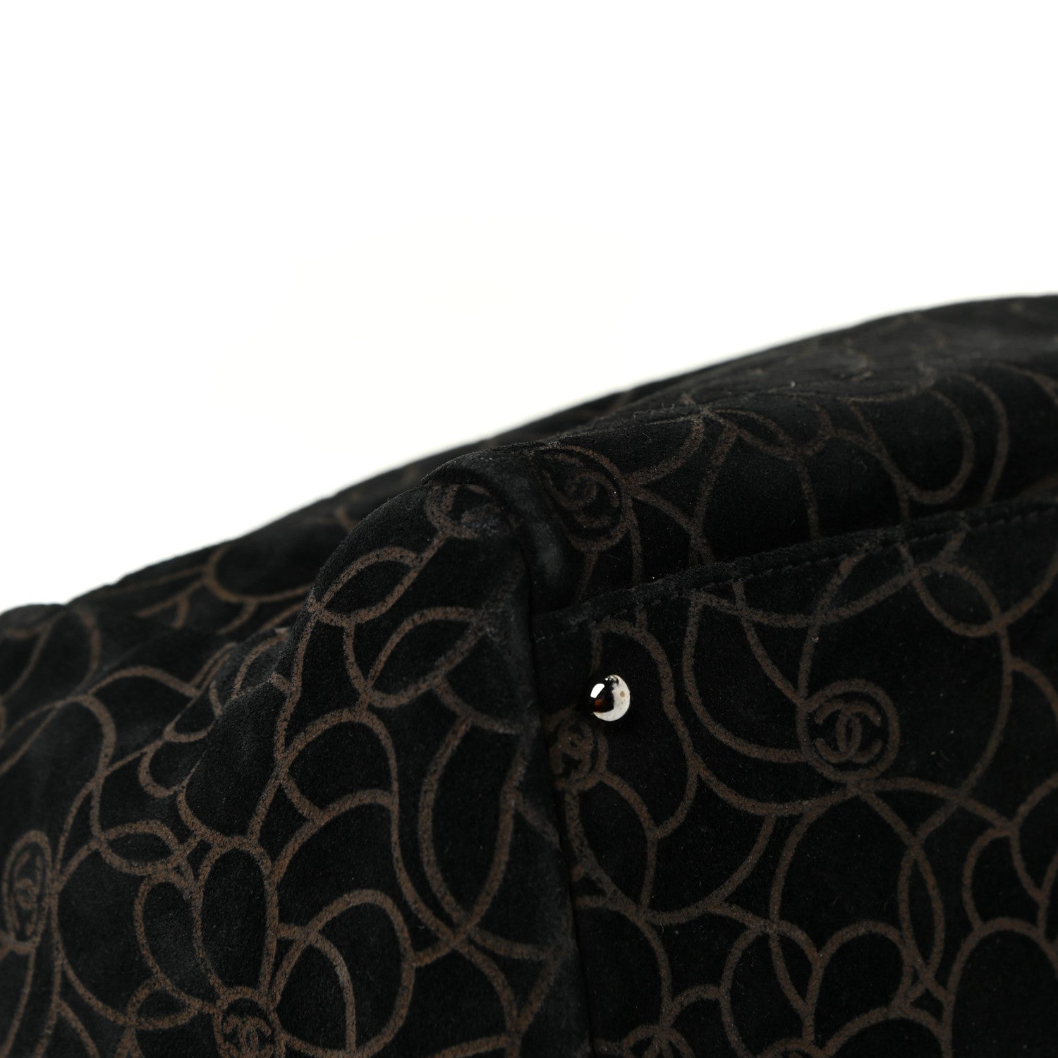 Chanel Velvet Camellia Embossed Shoulder Bag Black 13 of 17