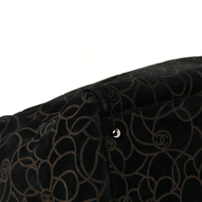 Chanel Velvet Camellia Embossed Shoulder Bag Black 13 of 17