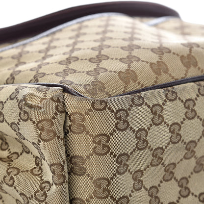 Gucci Monogram Natural Pigskin Large Diaper Bag Beige Ebony Cocoa Dark Chocolate 12 of 18