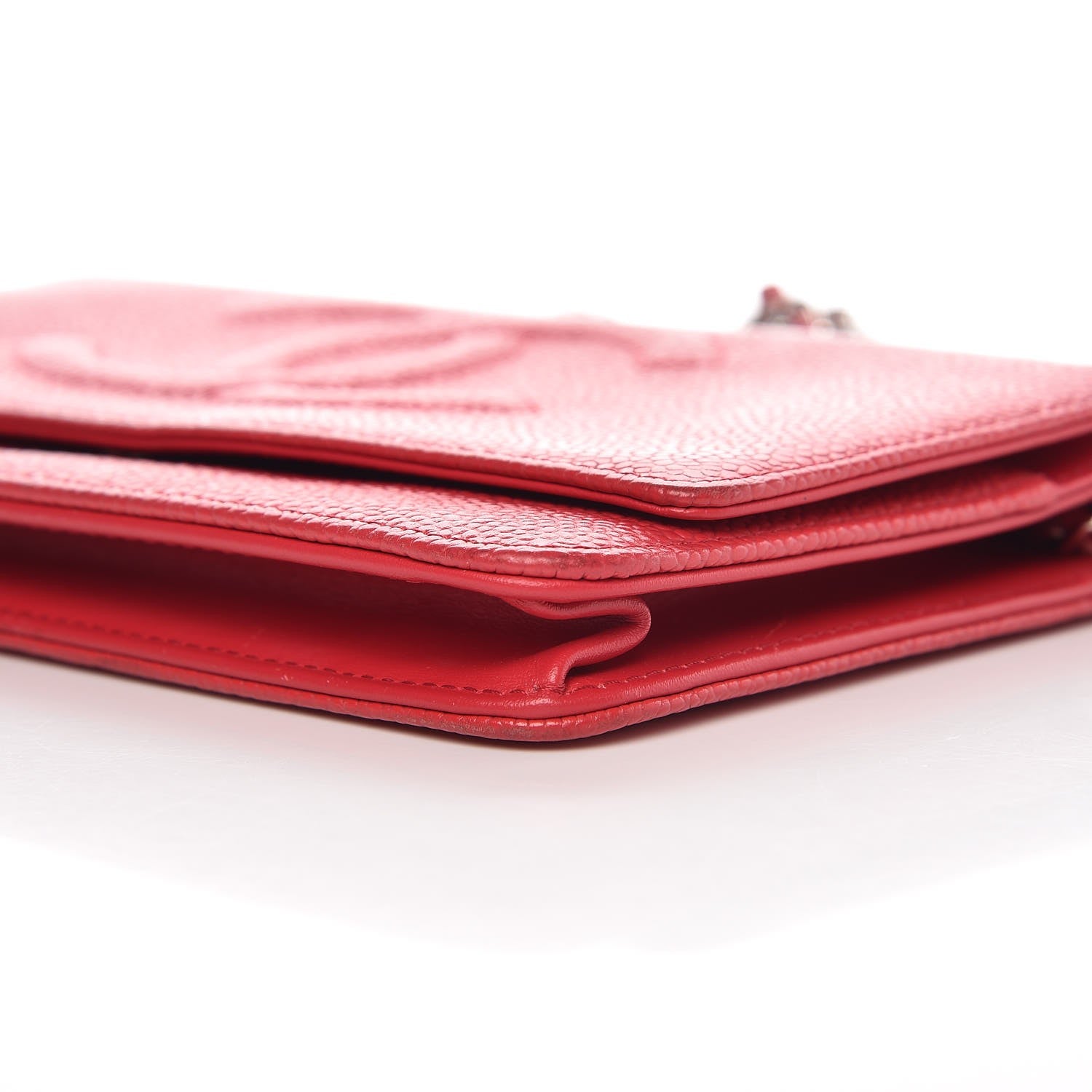 Chanel Caviar Timeless CC Wallet On Chain WOC Red 12 of 14