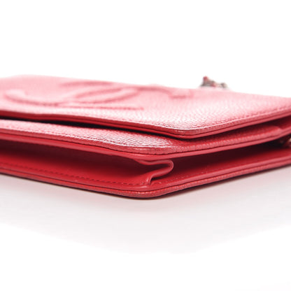 Chanel Caviar Timeless CC Wallet On Chain WOC Red 12 of 14