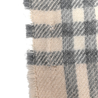 Burberry Cashmere Vintage Check Fringe Scarf Beige 4 of 5