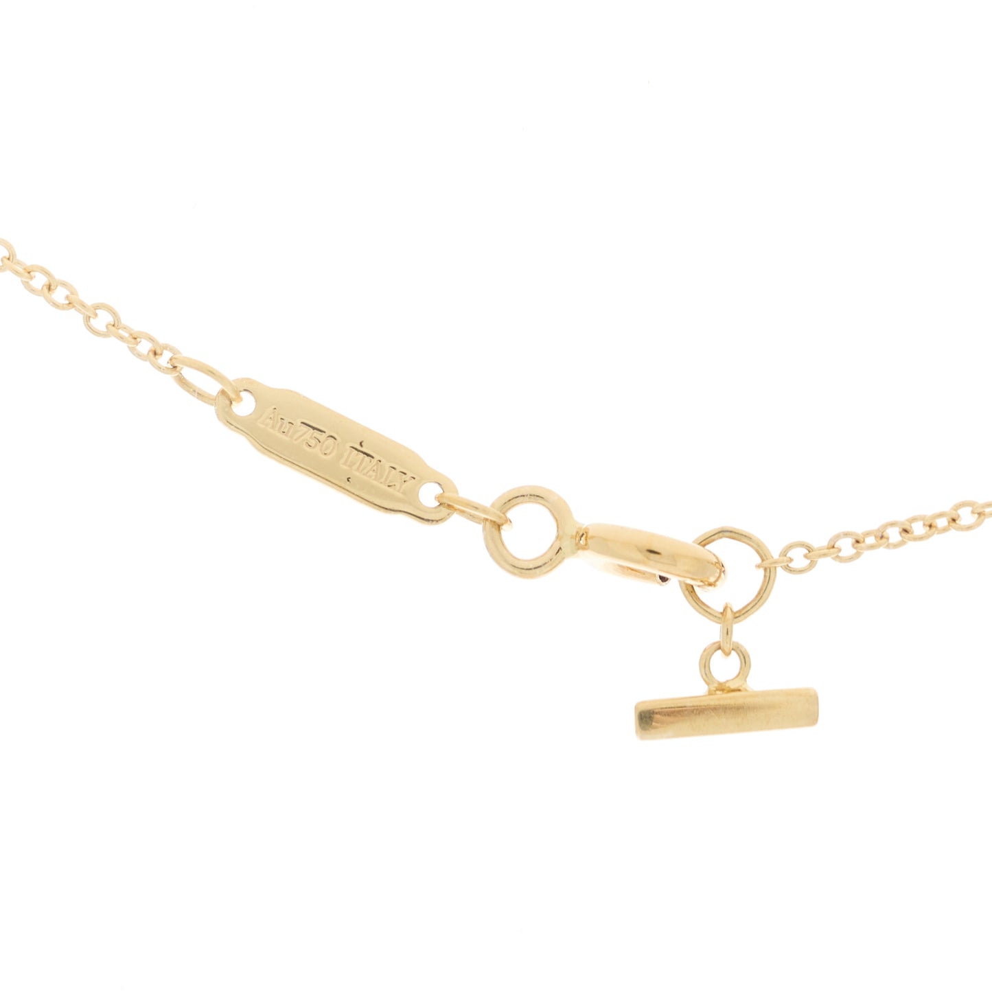 18K Yellow Gold Diamond Mini T Smile Pendant Necklace