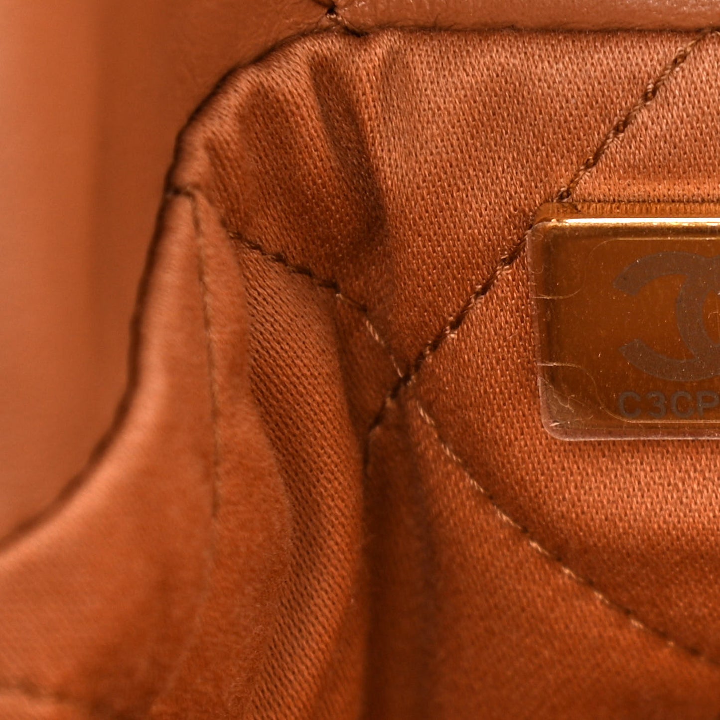 Shiny Calfskin Quilted Small Chanel 22 Camel