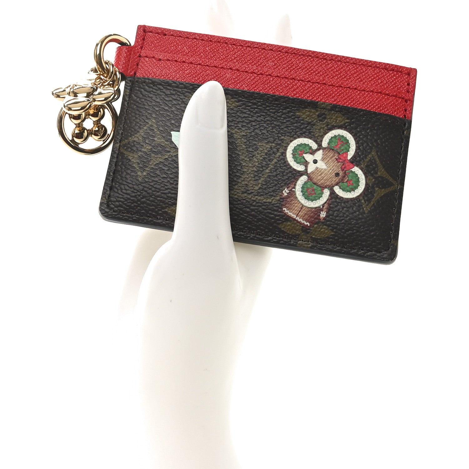 Louis Vuitton Monogram LV Charms 2024 Christmas Animation Candy Factory Card Holder Candy Red 3 of 7