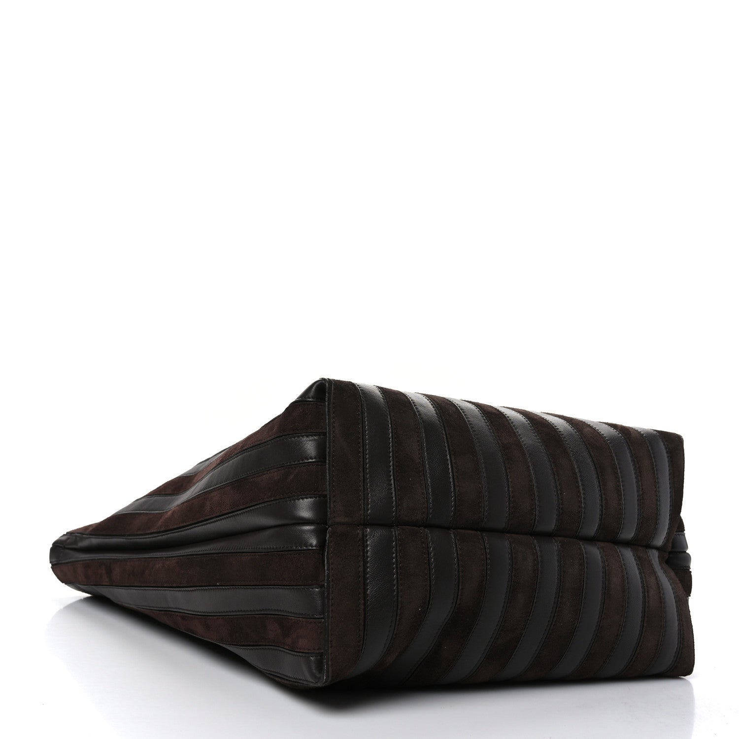 Chloe Calfskin Suede Striped Nella Tote Brown 4 of 9