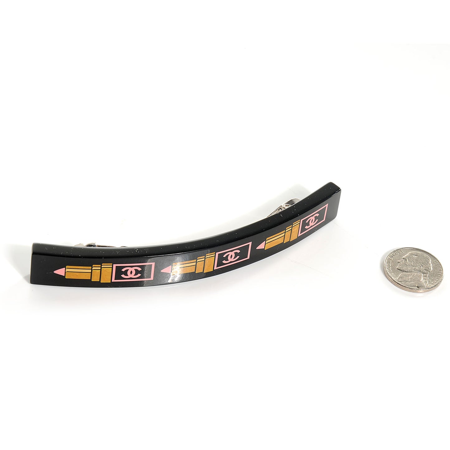 Resin Lipstick Barrette Black