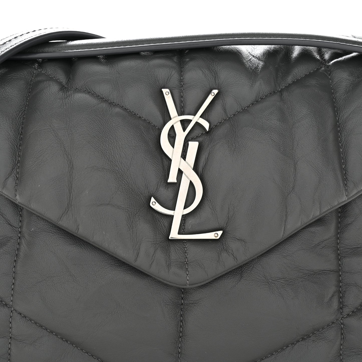 Calfskin Quilted Medium Loulou Puffer Monogram Chain Satchel Storm