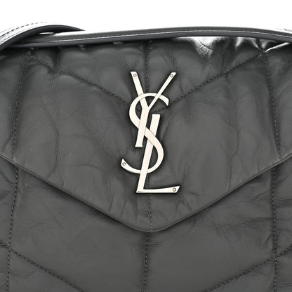 Saint Laurent Calfskin Quilted Medium Loulou Puffer Monogram Chain Satchel Storm 8 of 10