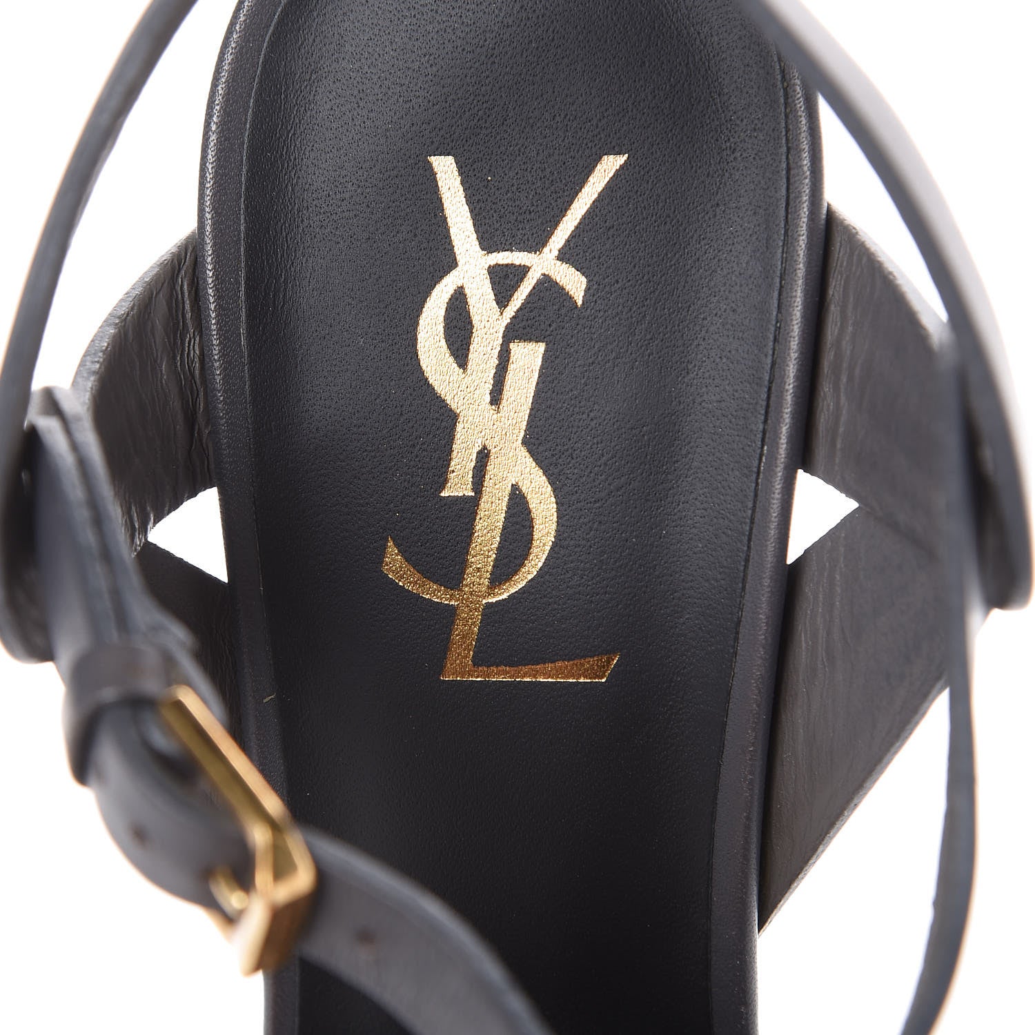 Saint Laurent Calfskin Tribute 105 Platform Sandals 38 Earth 8 of 9
