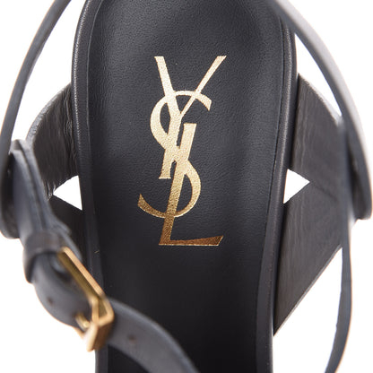 Saint Laurent Calfskin Tribute 105 Platform Sandals 38 Earth 8 of 9