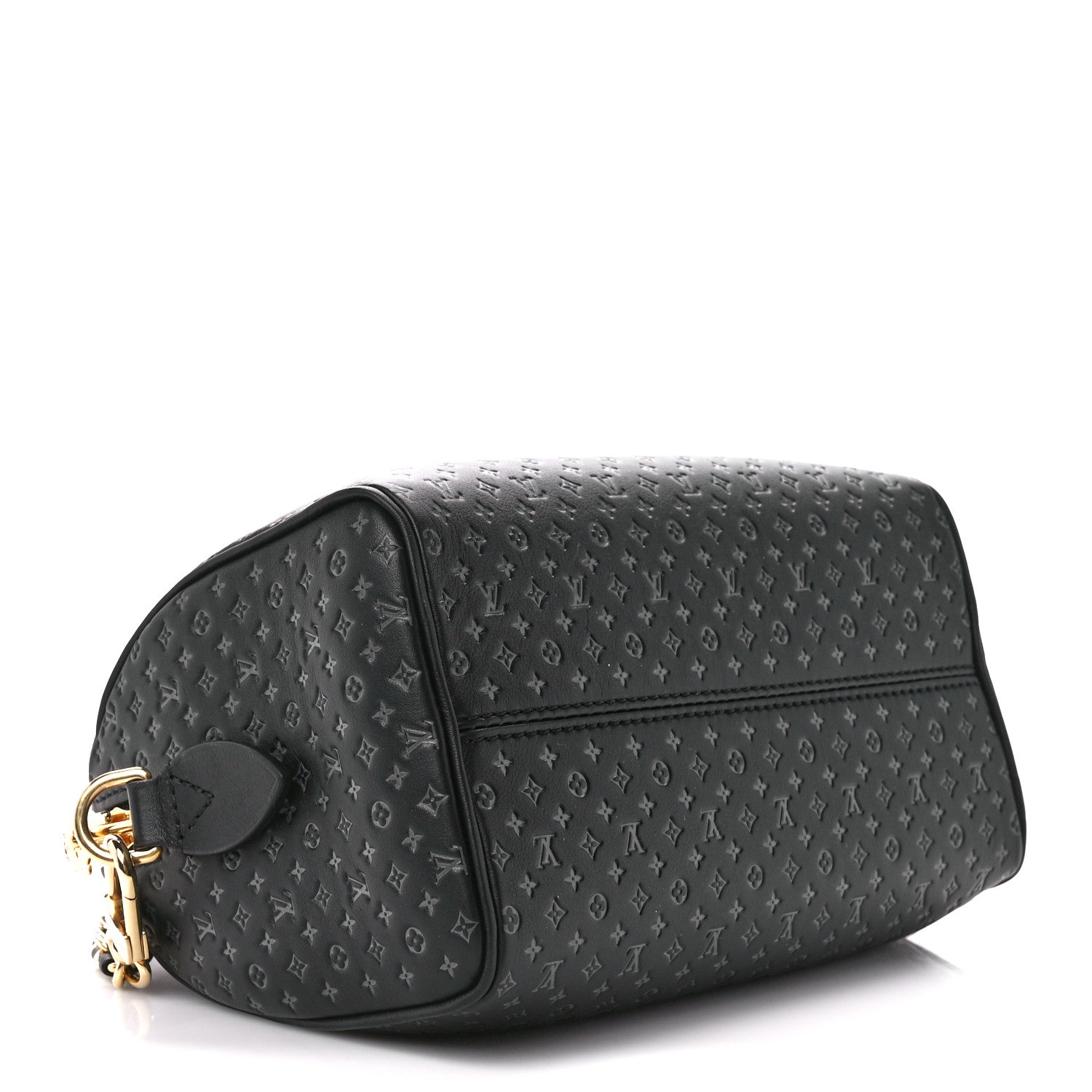 Louis Vuitton Calfskin Nanogram Embossed Speedy 20 Black 4 of 9