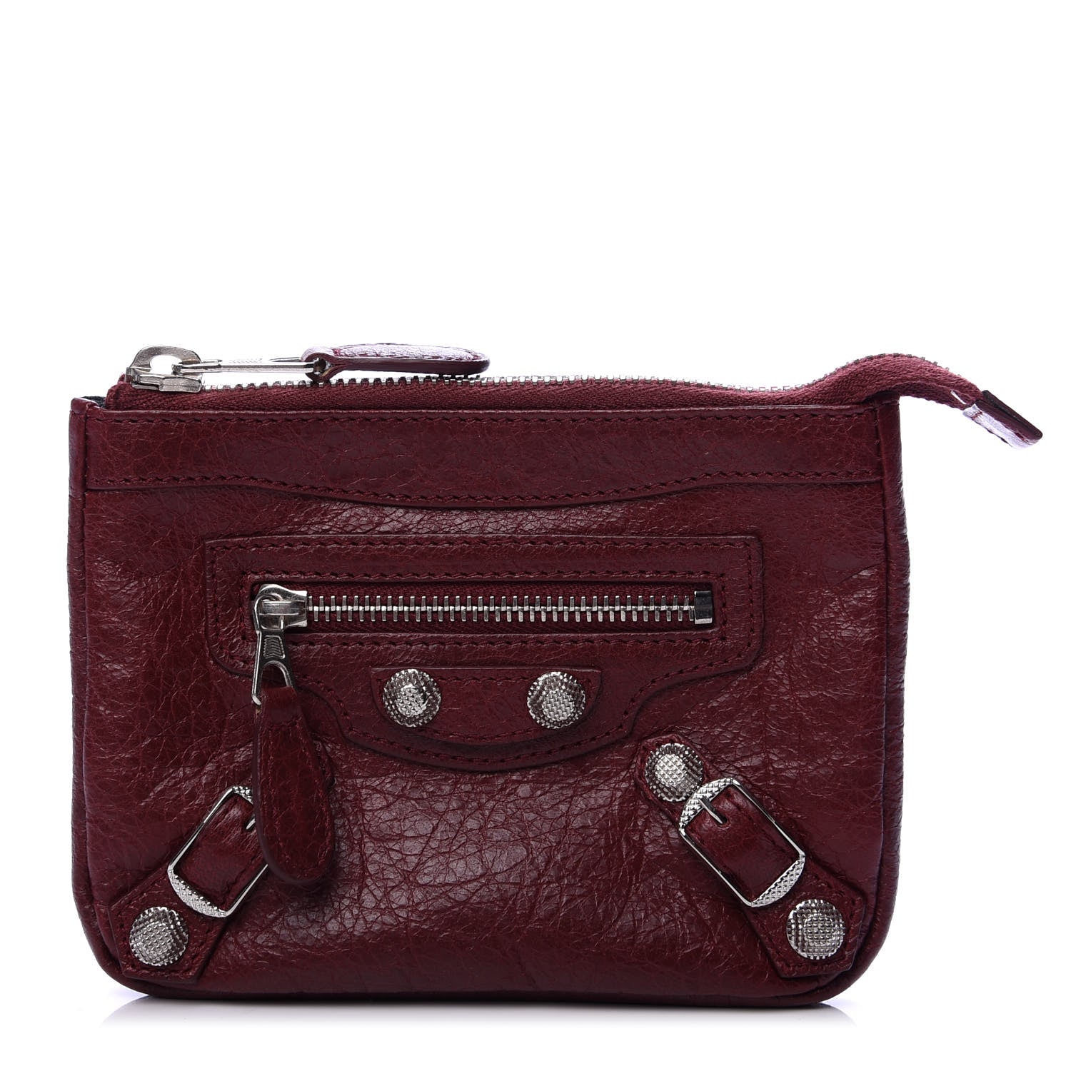 Balenciaga Agneau Giant 12 Silver Hardware M Porte-Monnaie Coin Purse Rouge Cerise 1 of 7