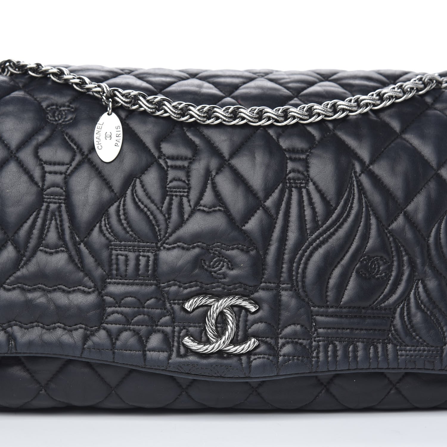 Chanel Lambskin Quilted Paris Moscou Red Square Flap Black 11 of 11