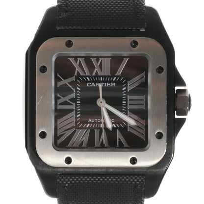 Cartier ADLC Titanium Nylon 38mm Santos 100 Chronograph Automatic Watch Black 1 of 8