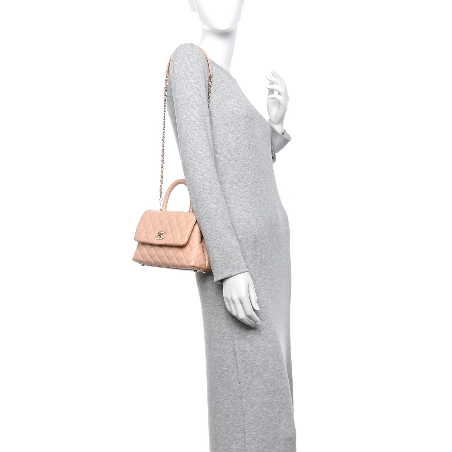 Chanel Caviar Quilted Mini Coco Handle Flap Light Pink 2 of 11