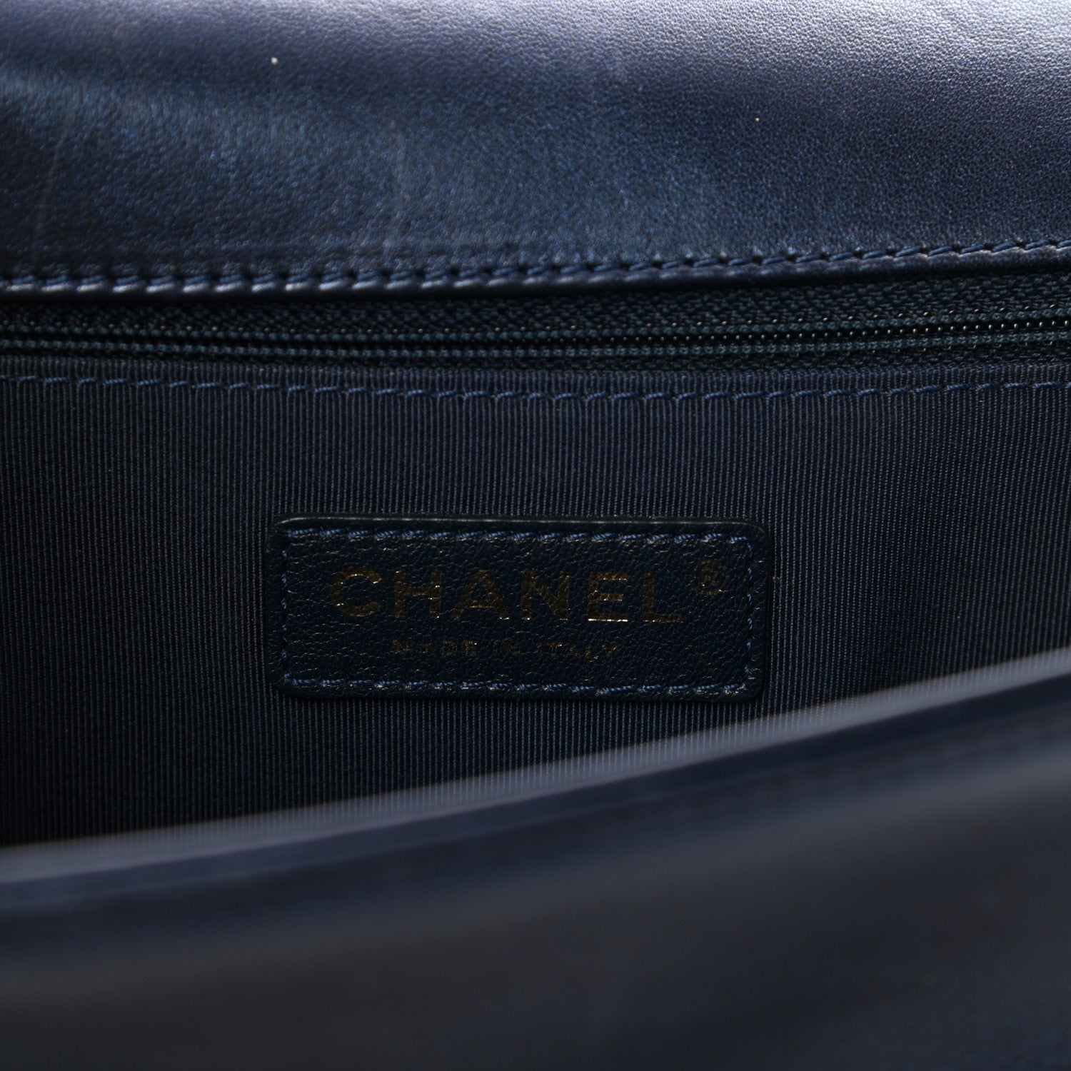 Chanel Lambskin Embossed New Medium Boy Cube Flap Navy 5 of 10