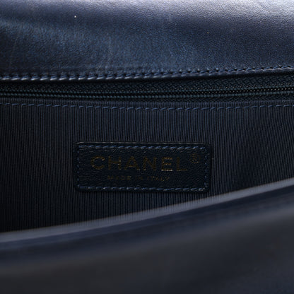 Chanel Lambskin Embossed New Medium Boy Cube Flap Navy 5 of 10