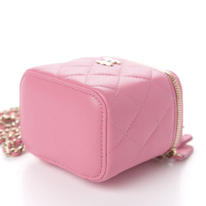 Chanel Lambskin Quilted Mini Vanity Case With Chain Pale Pink 8 of 10