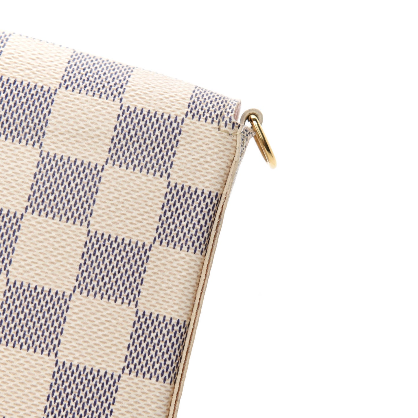Damier Azur Pochette Felicie Chain Wallet Rose Ballerine